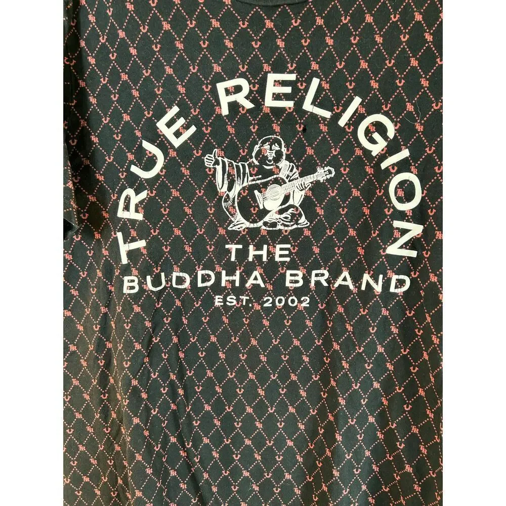TRUE RELIGION Men’s Buddha Logo Monogram T-Shirt / Size: XL